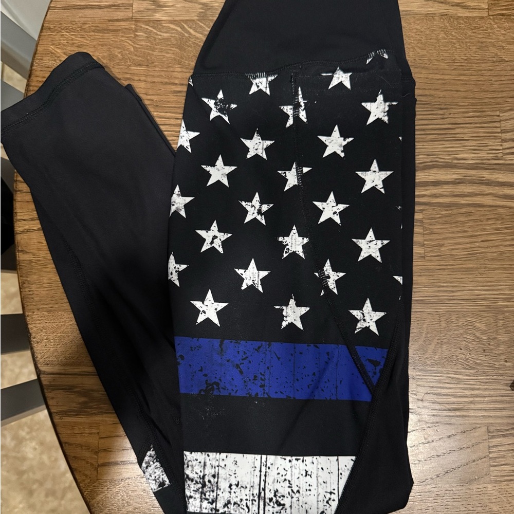Born Primitive Black Leggings size M Thin Blue Line
